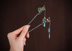 Grapevine Pisces Hairpin | Sterling Silver & Prehnite Drops