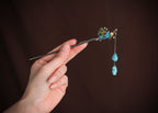 Grapevine Pisces Hairpin | Sterling Silver & Prehnite Drops