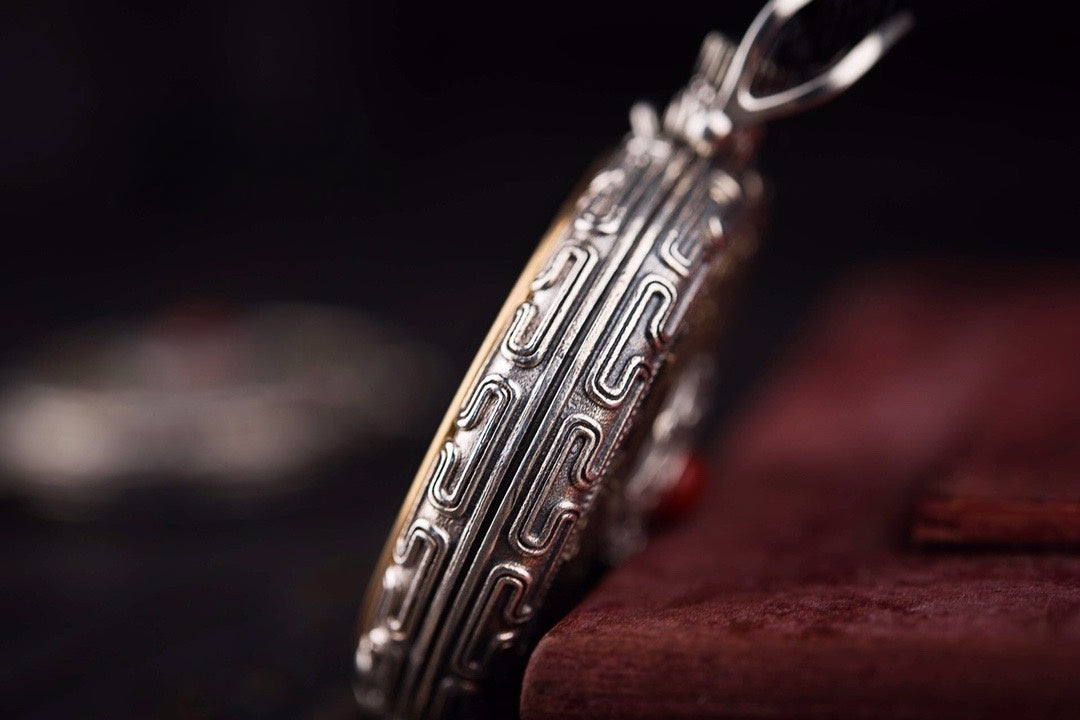 Mandala Gau Thangka Locket Necklace | 925 Silver Amulet