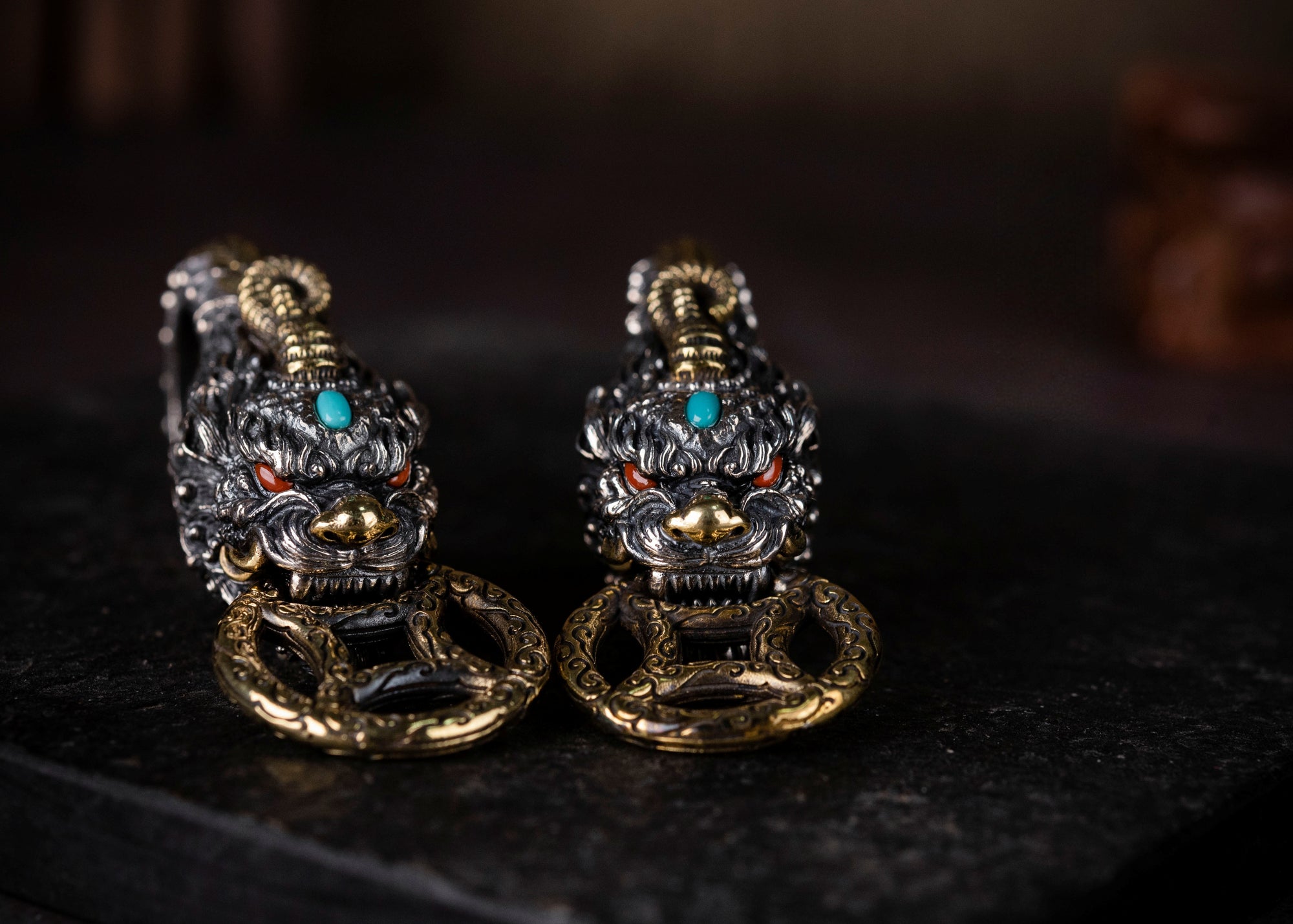Handcrafted Tibetan Pixiu Keychain with Energy Blessing