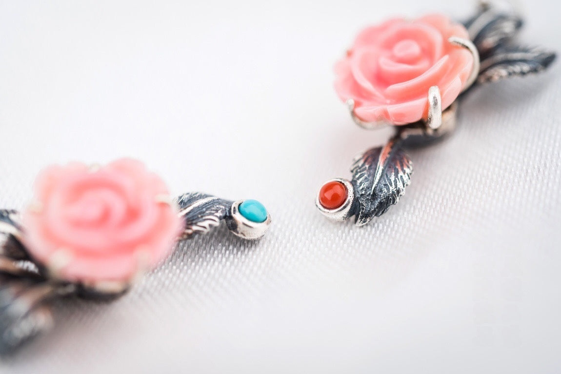 Queen Conch Rose Earrings | Rotating Sterling-Silver Love Blooms