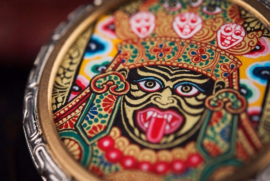 Mandala Gau Thangka Locket Necklace | 925 Silver Amulet