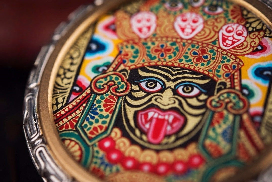 Mandala Gau Thangka Locket Necklace | 925 Silver Amulet