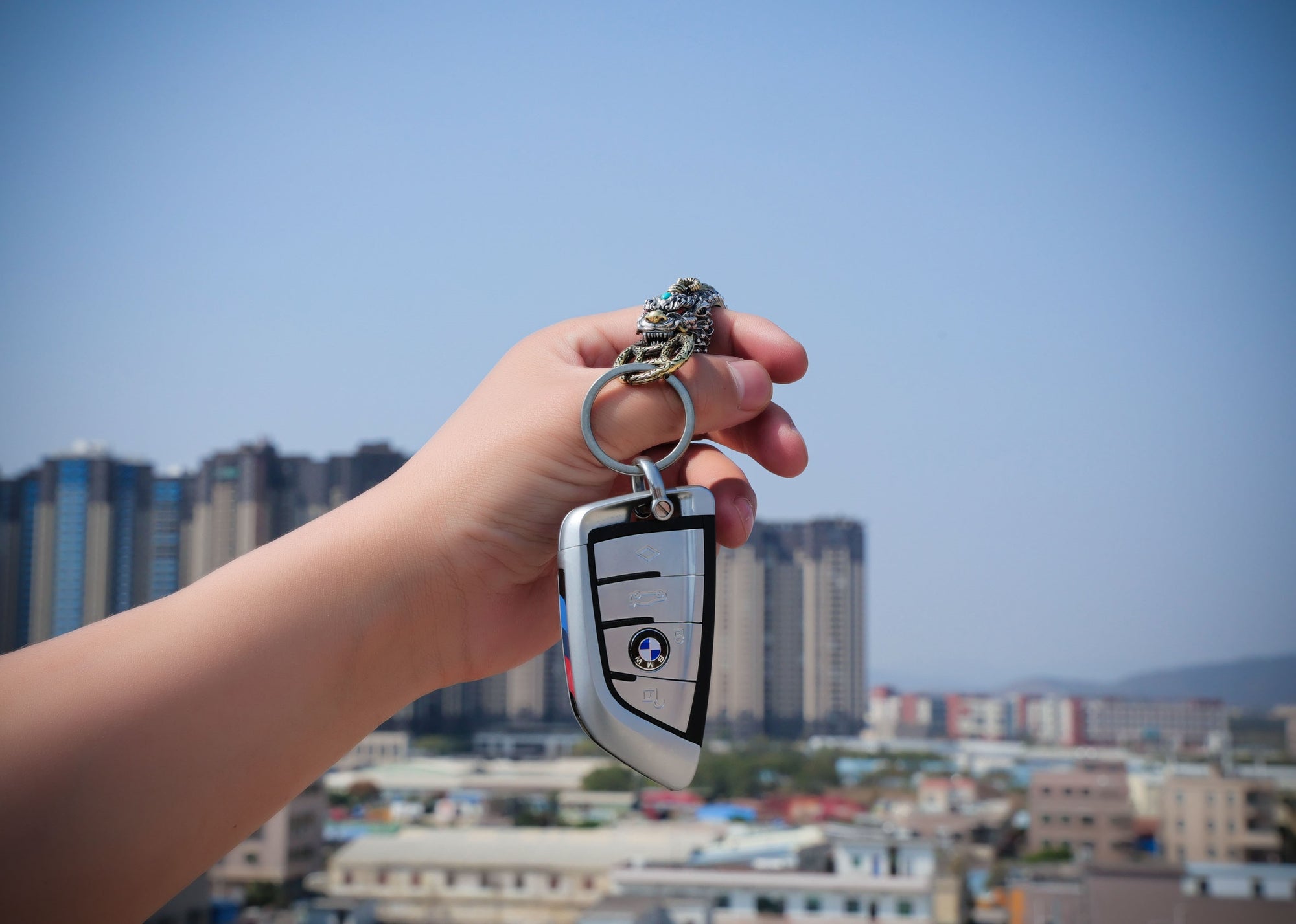 Handcrafted Tibetan Pixiu Keychain with Energy Blessing