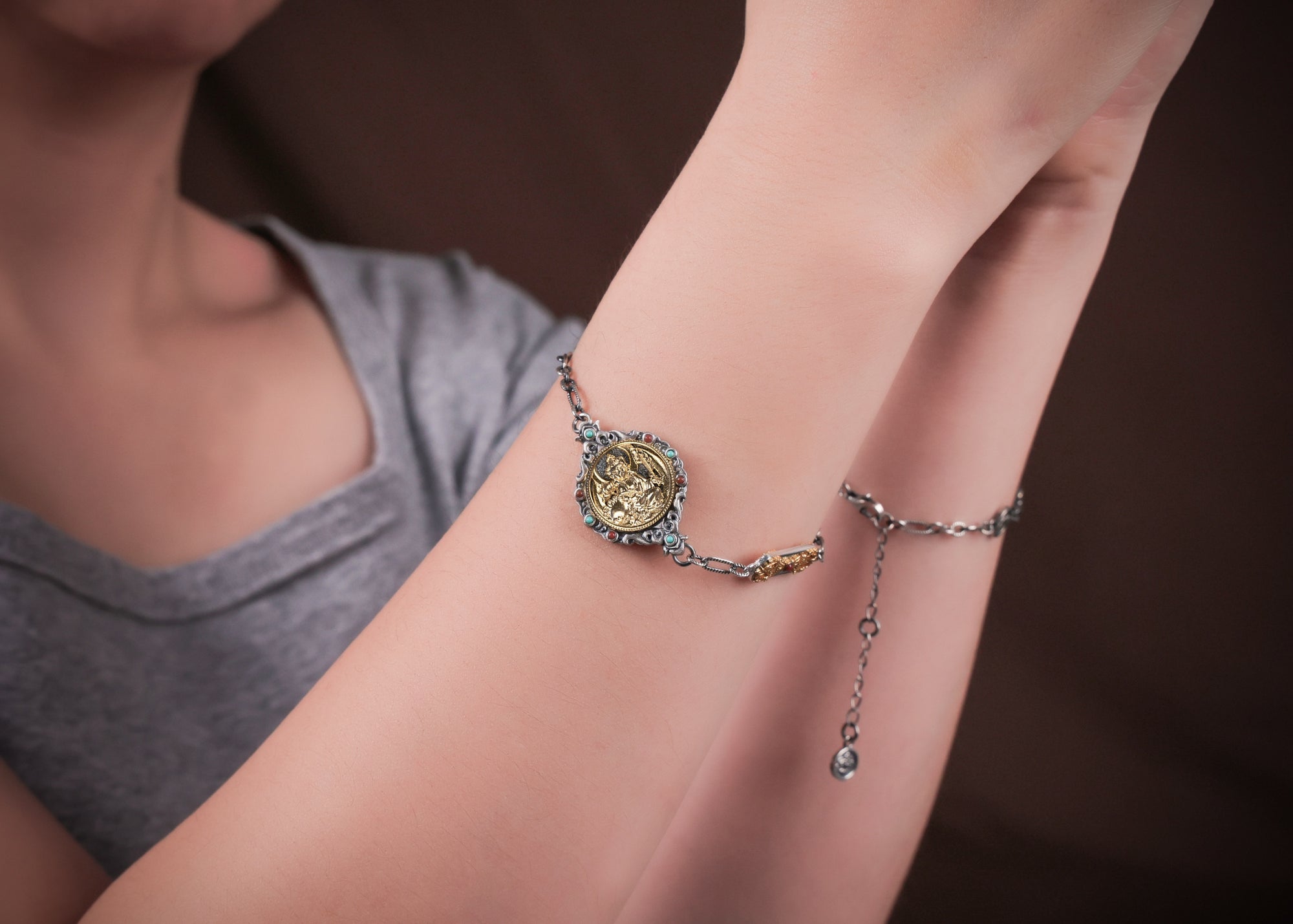 Zodiac Guardian Buddha Bracelet | 925 Silver, Turquoise & Agate