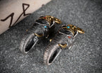 Tibetan Elephant-God Keychain – Silver, Turquoise & Agate