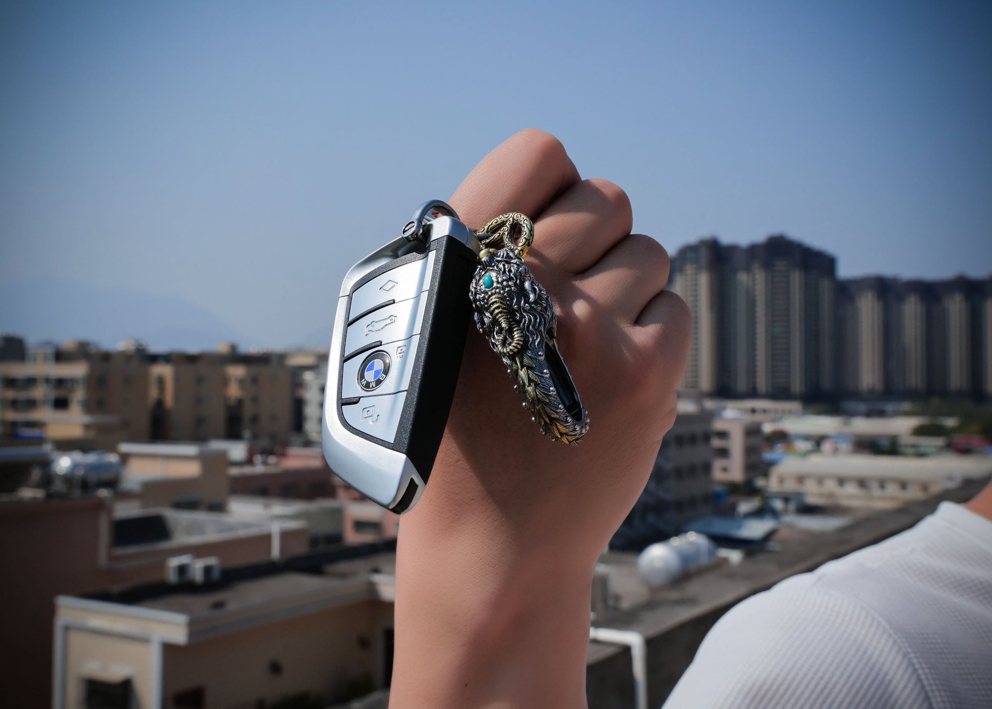 Handcrafted Tibetan Pixiu Keychain with Energy Blessing