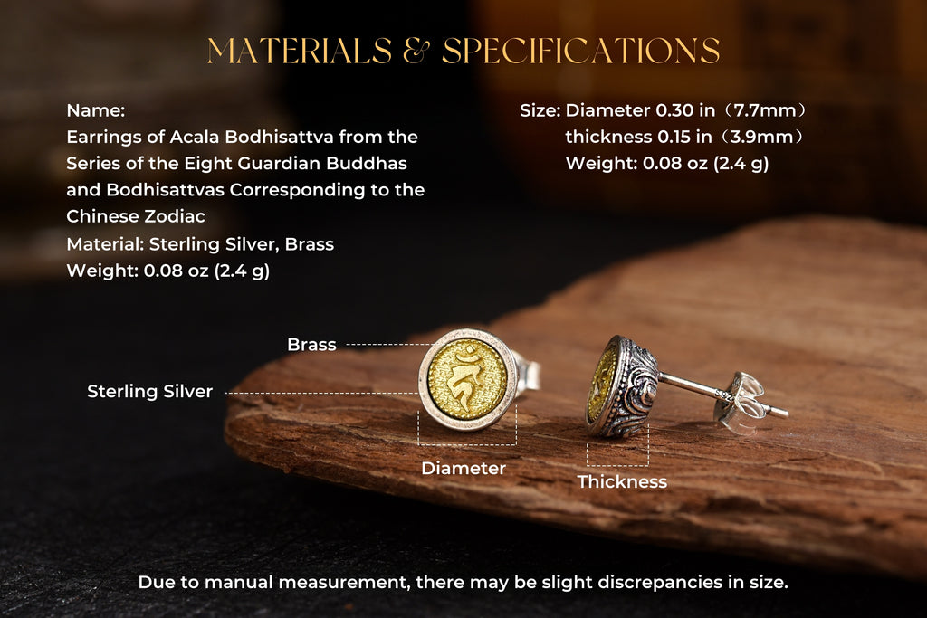 Guardian Zodiac Buddha Stud Earrings | 925 Silver & Brass