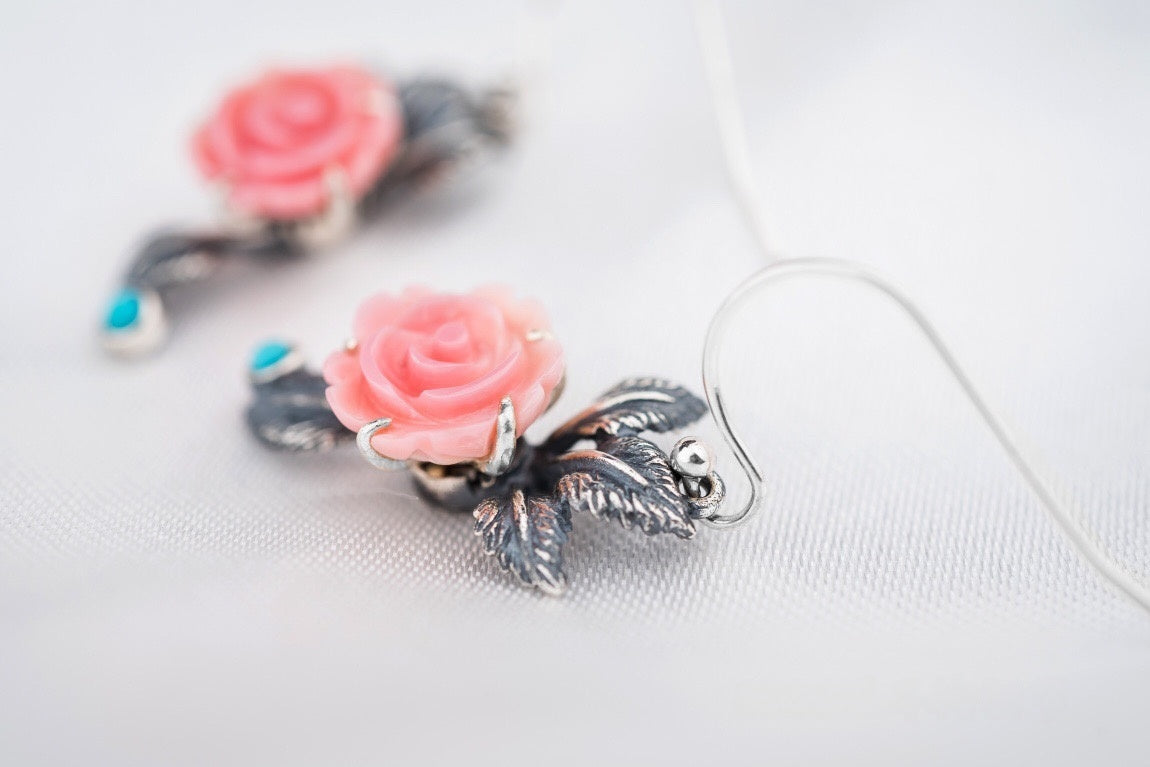 Queen Conch Rose Earrings | Rotating Sterling-Silver Love Blooms