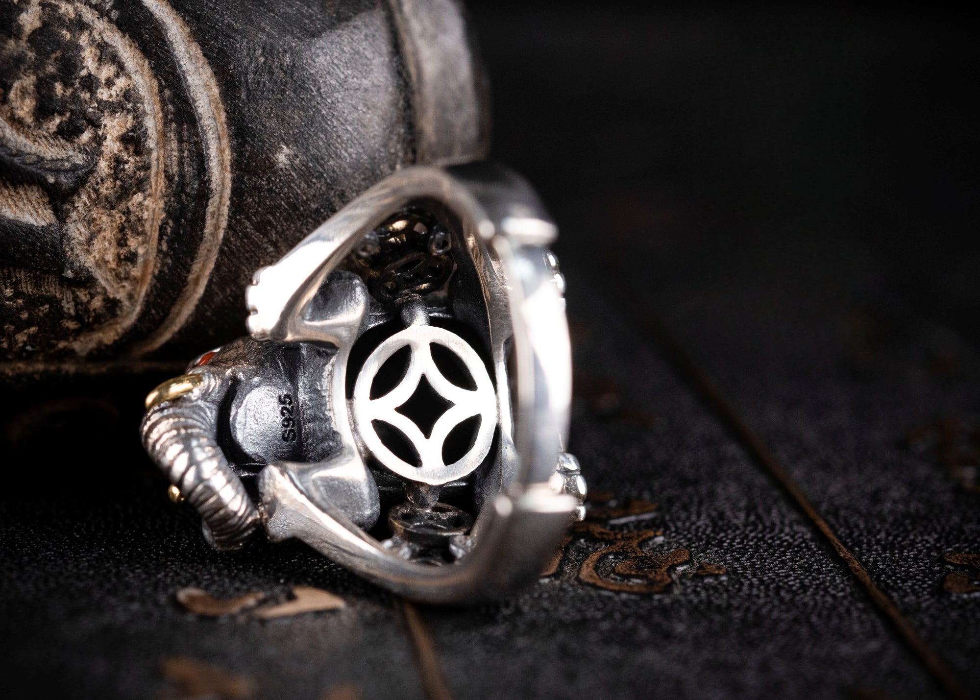 Auspicious Elephant Ring | 925 Silver, Brass & Turquoise