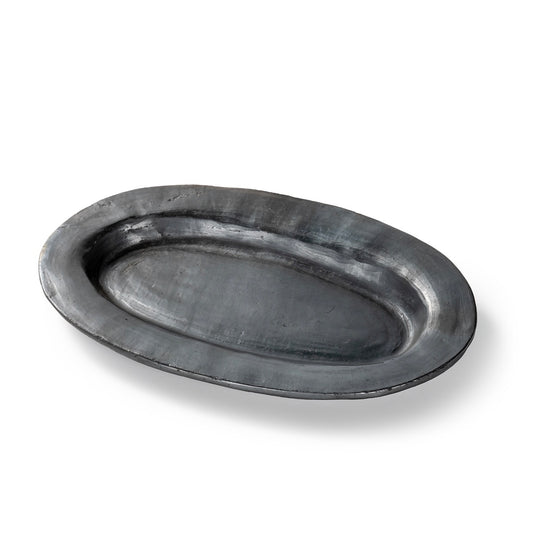 Handmade Tibetan Black Pottery Flying‑Eave Long Tray