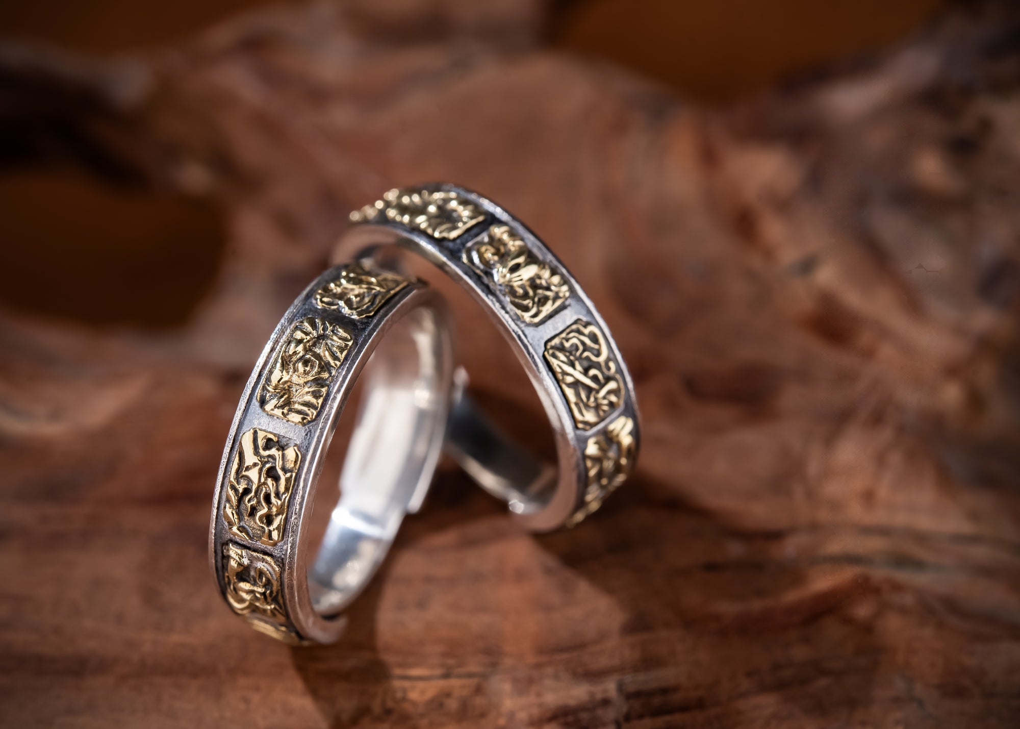Eight Wealth Deities Guardian Ring | 925 Silver & Brass