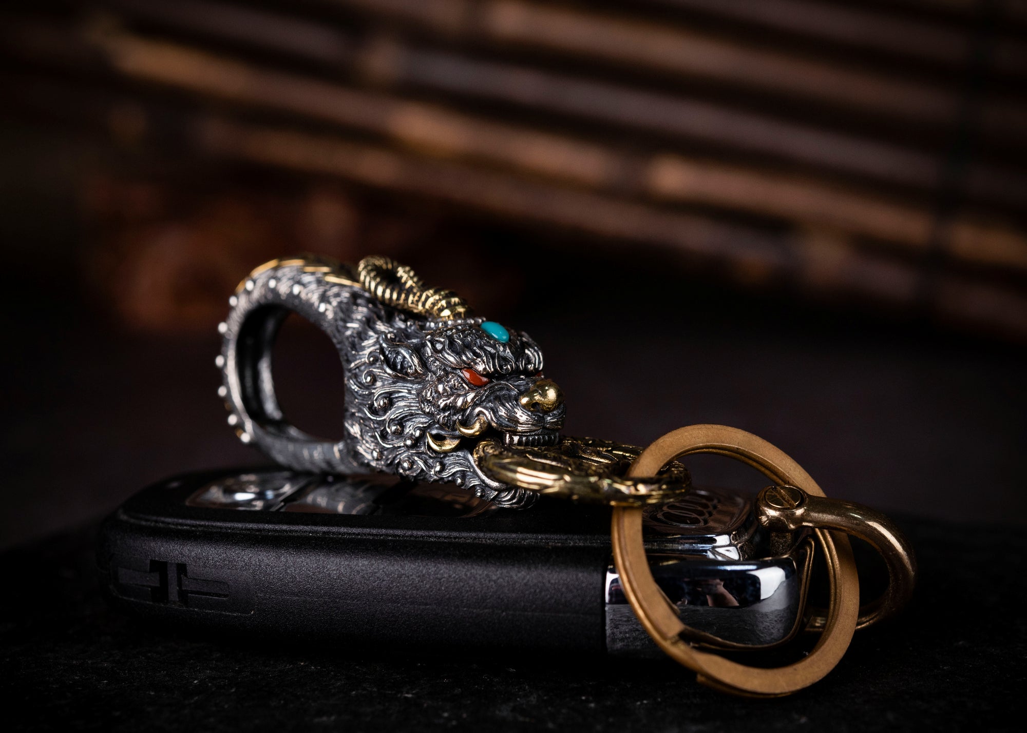 Handcrafted Tibetan Pixiu Keychain with Energy Blessing