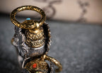 Tibetan Elephant-God Keychain – Silver, Turquoise & Agate