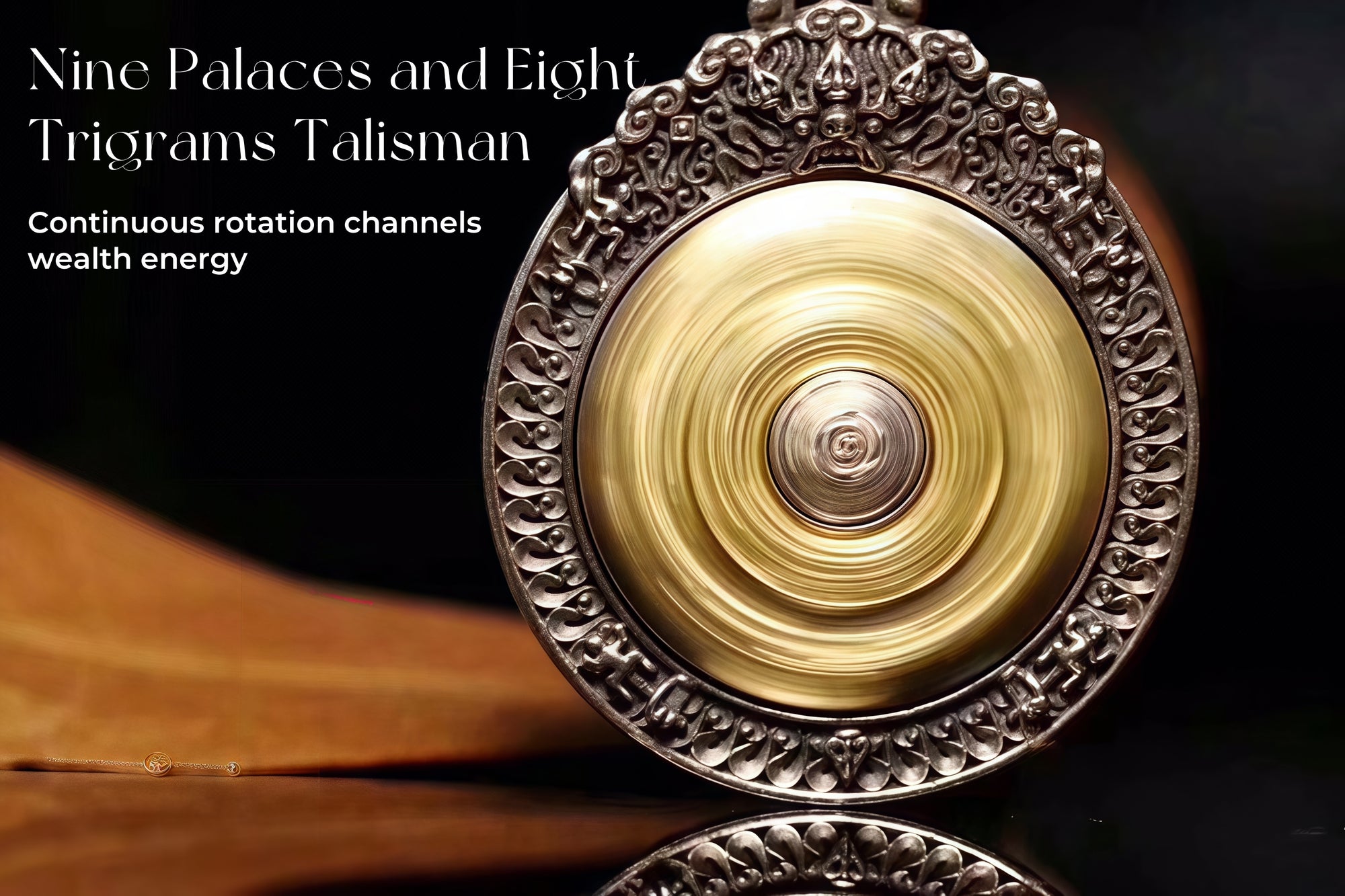 Nine-Palace Bagua Spinner Pendant | Sterling-Silver & Brass