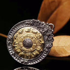 Nine-Palace Bagua Spinner Pendant | Sterling-Silver & Brass