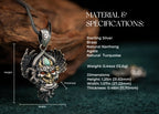 Garuda Guardian Pendant | Sterling Silver, Agate & Turquoise