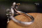 Hope Stone Prehnite Vine Ring | 925 Silver & Tourmaline