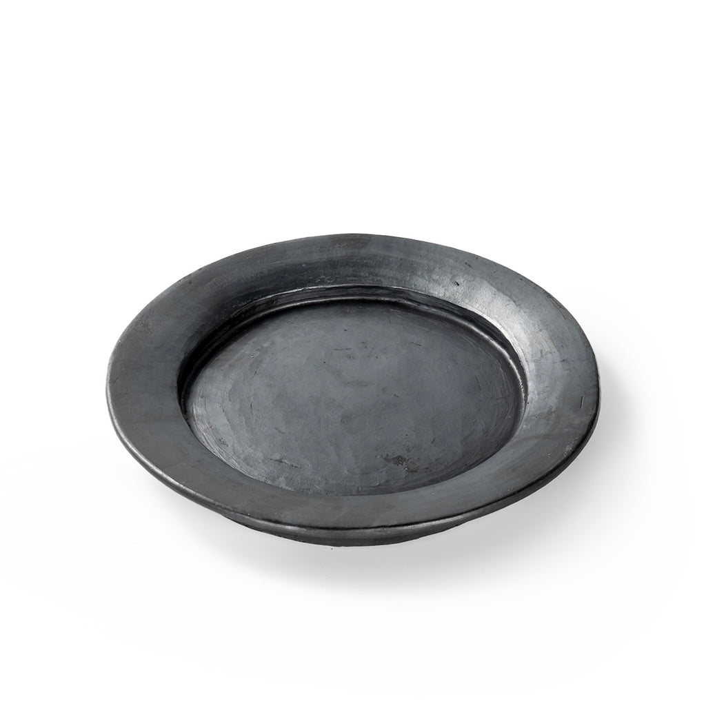Handmade Tibetan Black Pottery Small‑Eave Plate