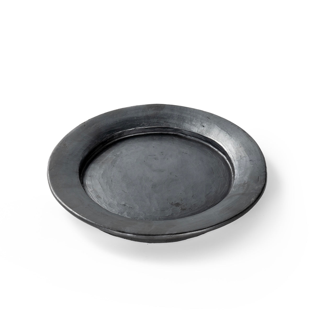 Handmade Tibetan Black Pottery Small‑Eave Plate