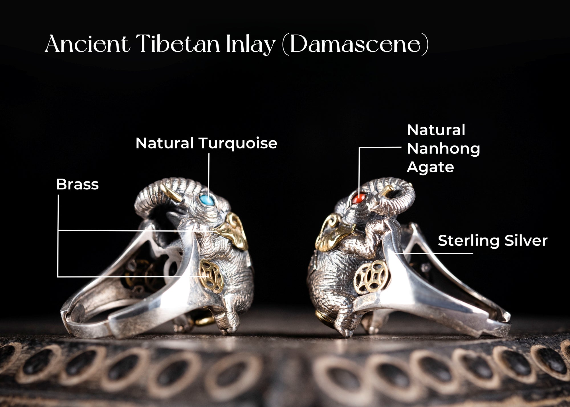 Auspicious Elephant Ring | 925 Silver, Brass & Turquoise