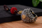 Tibetan Pixiu Guardian Bell Pendant – Silver, Turquoise, Agate