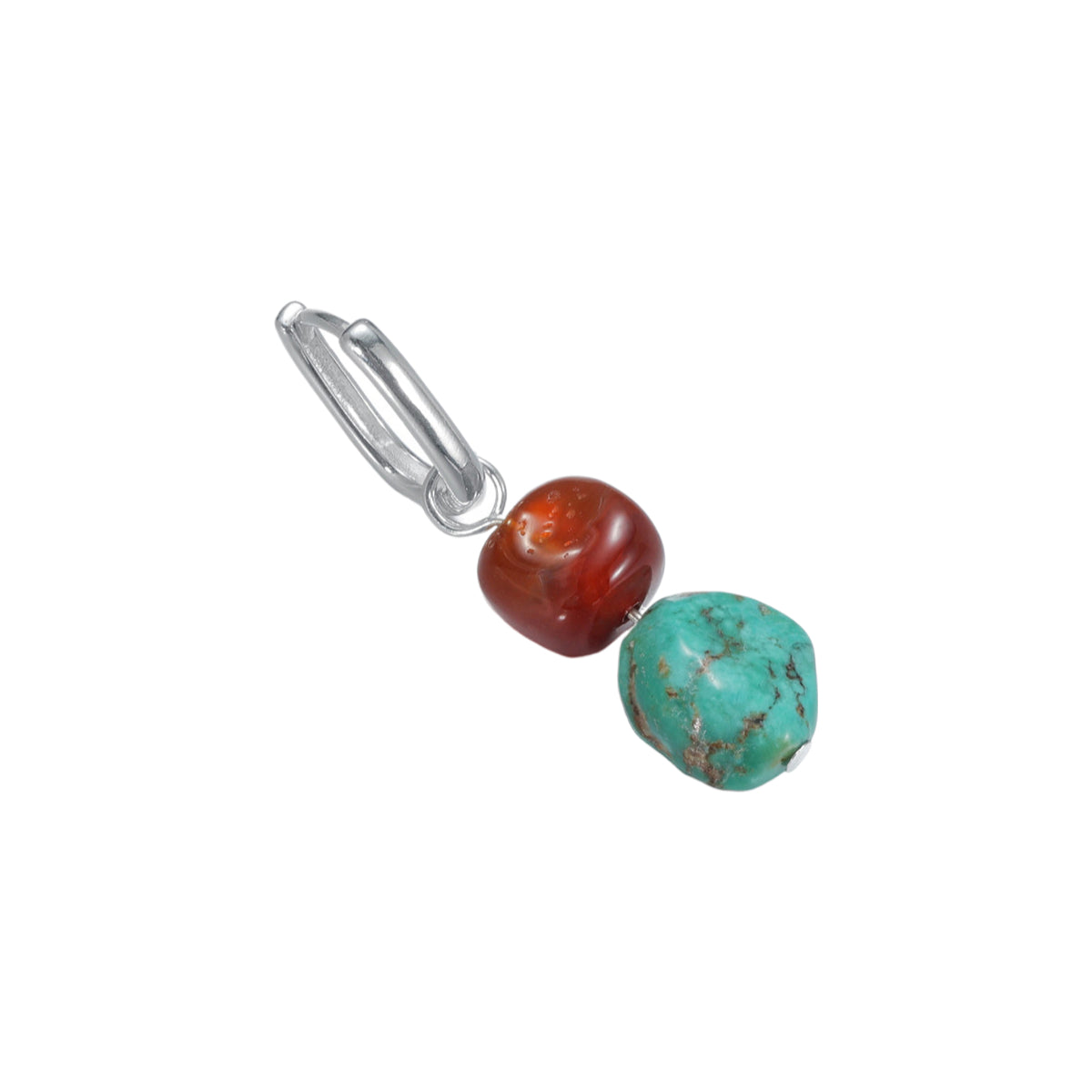 Tibetan Retro Ethnic Earrings | S925 Sterling Silver Irregular Red Agate & Turquoise Statement Earrings | Unisex Bohemian Jewelry