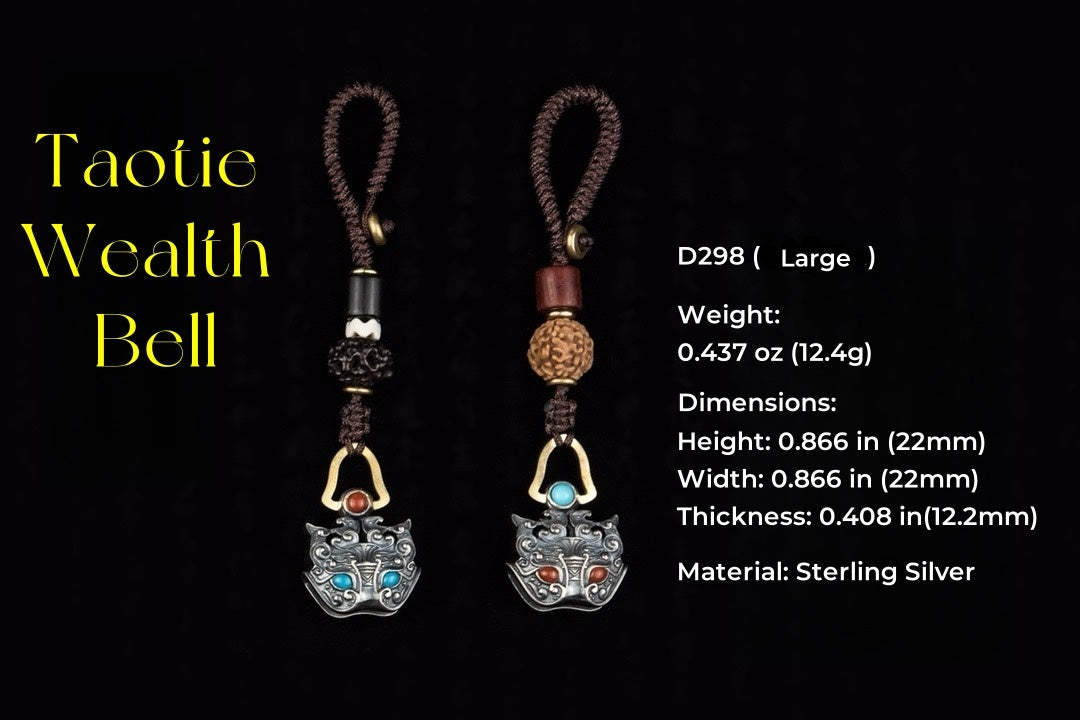 Pixiu Wealth Bell Pendant | Sterling Silver & Turquoise Amulet