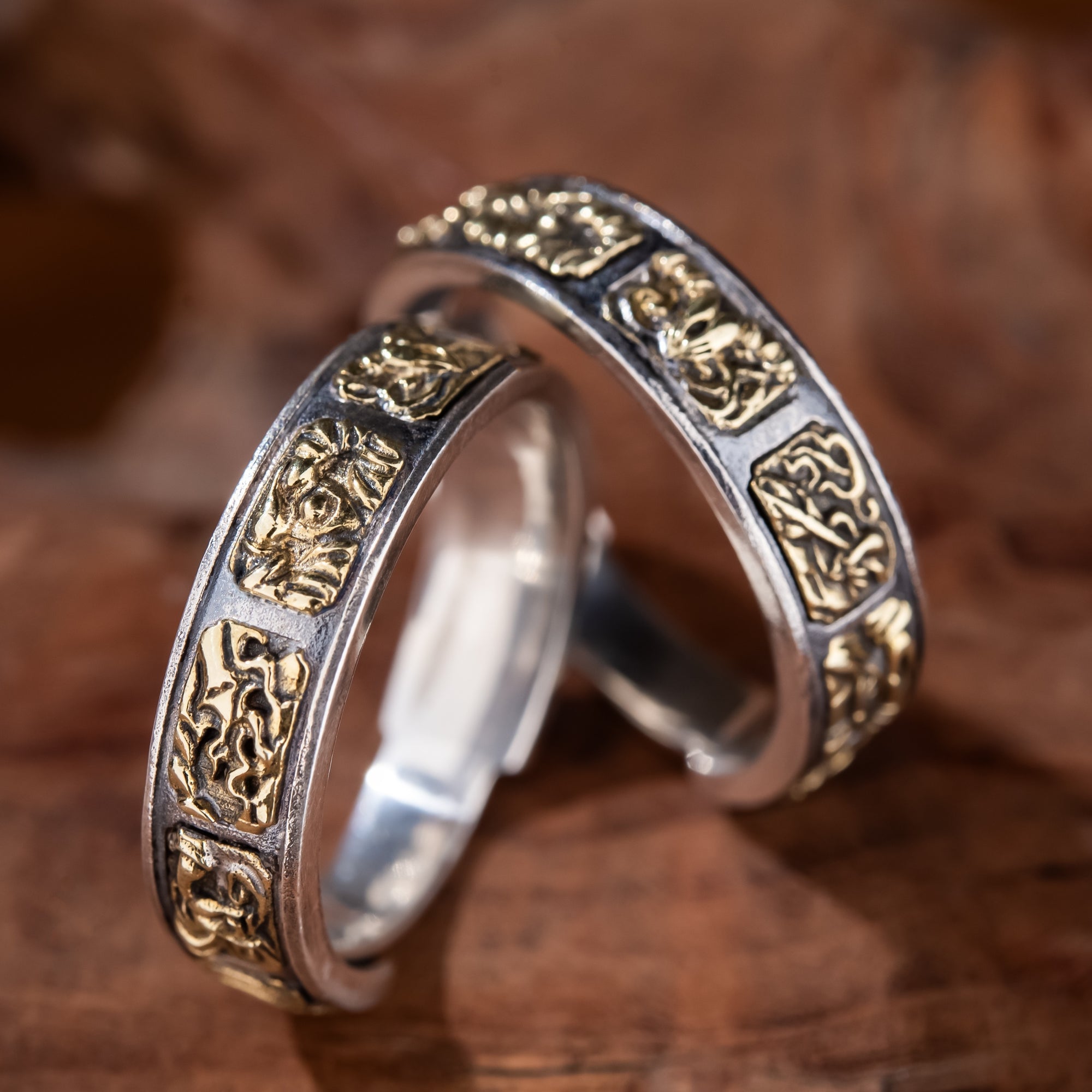 Eight Wealth Deities Guardian Ring | 925 Silver & Brass