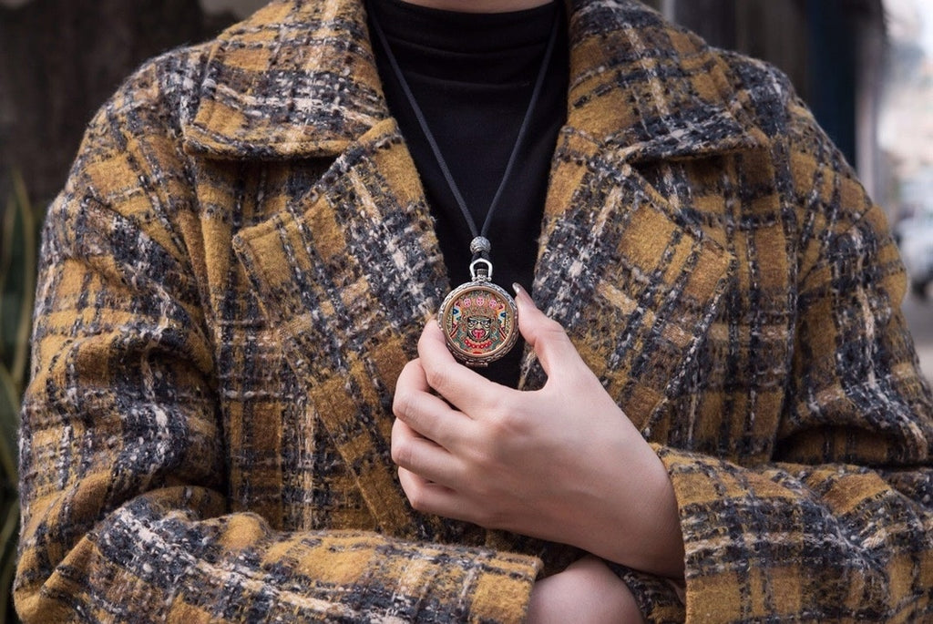 Mandala Gau Thangka Locket Necklace | 925 Silver Amulet