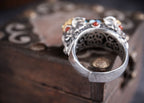 Rotating Dzi Ganesha Wealth Ring | 925 Silver, Brass & Gems