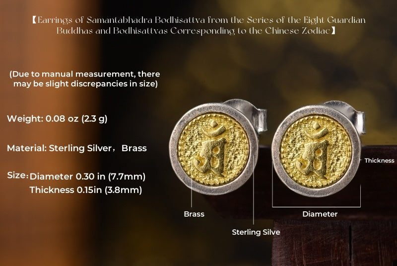 Guardian Zodiac Buddha Stud Earrings | 925 Silver & Brass