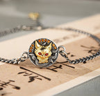 Nine‑Tail Fox Talisman Bracelet | 925 Silver & Red Zircon