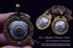 Six-Syllable Mantra Spinning Lotus Pendant – Silver & Brass
