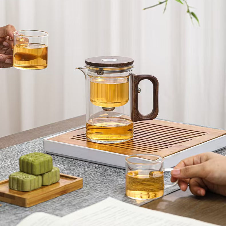 Smart Magnetic Teapot | Lazy Tea Maker with Tea-Water Separation | 600ml Glass Infuser Pot