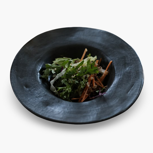 Handmade Tibetan Black Pottery Hat Plate Ø20 cm