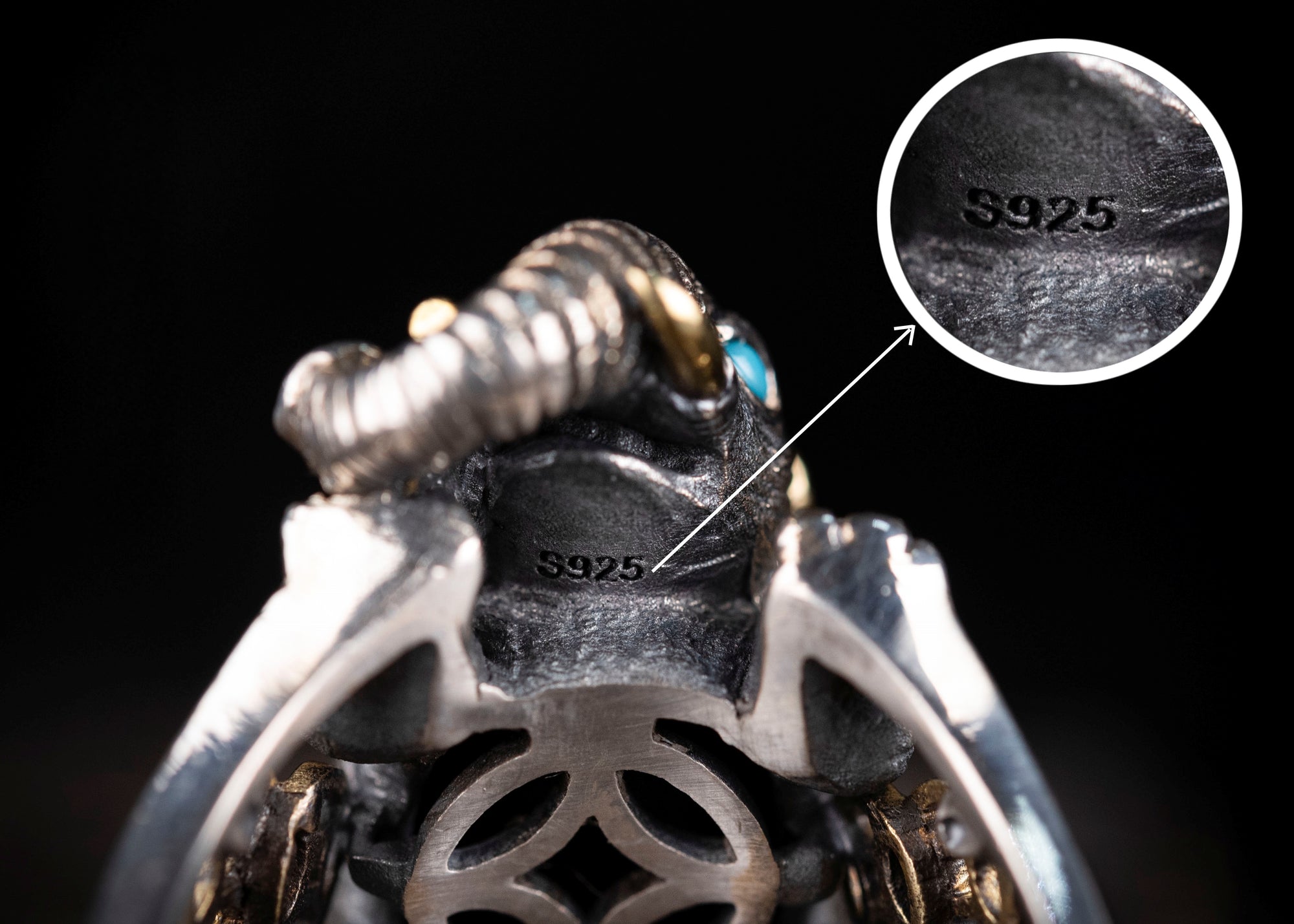 Auspicious Elephant Ring | 925 Silver, Brass & Turquoise