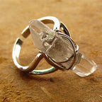 Himalayan Energy Raw Crystal Ring | Adjustable White Quartz Statement Ring | 21-Power Natural Stone Jewelry