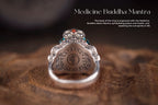 Medicine Buddha Spinner Ring | 925 Silver & Turquoise Dzi