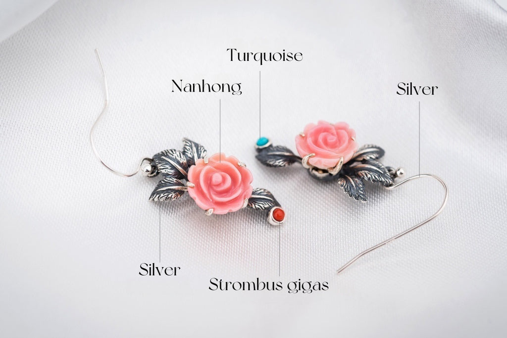 Queen Conch Rose Earrings | Rotating Sterling-Silver Love Blooms