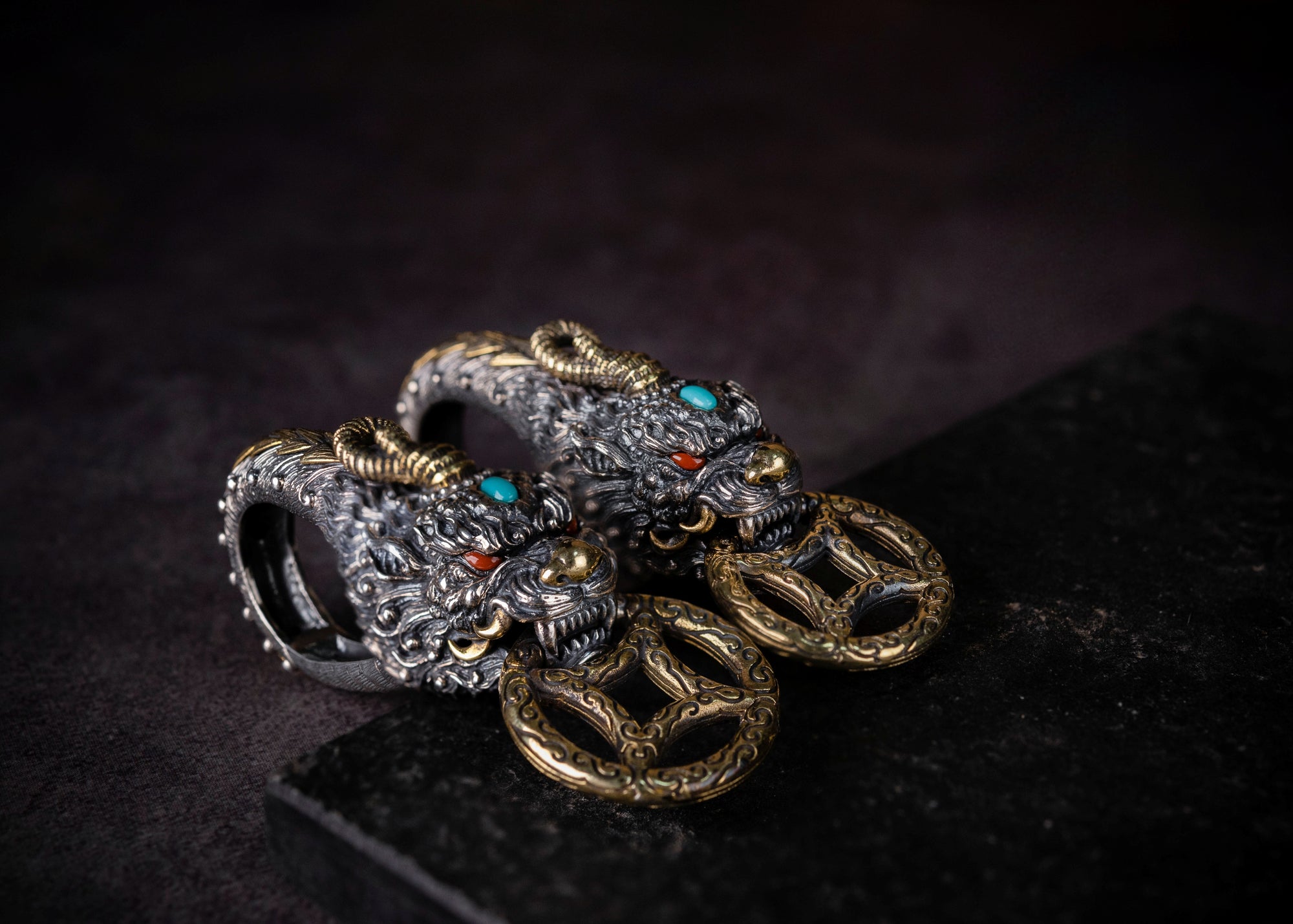 Handcrafted Tibetan Pixiu Keychain with Energy Blessing