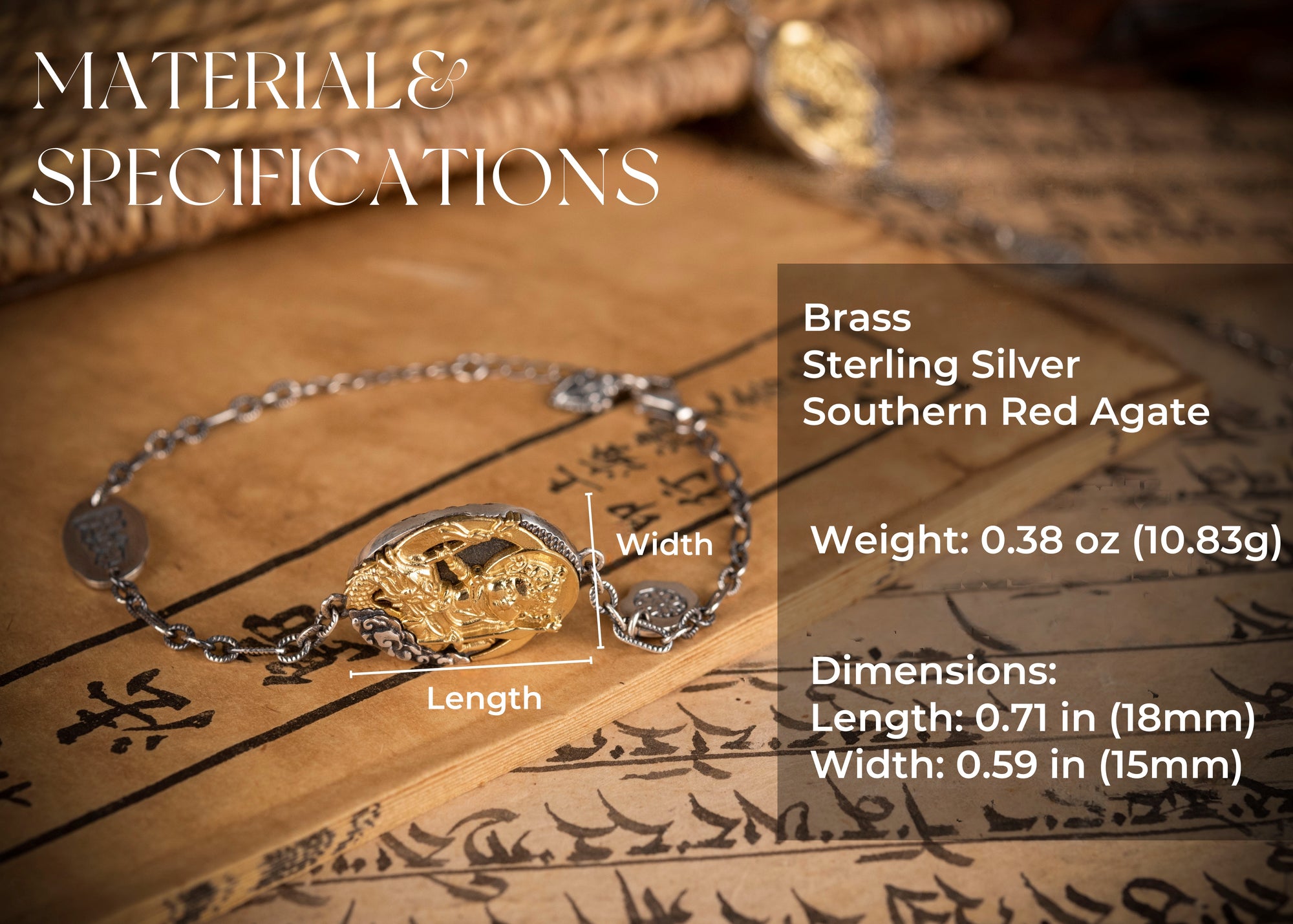 White Jambhala Wealth Bracelet | 925 Silver & Red Agate