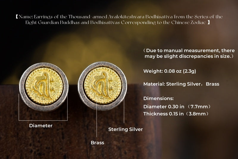 Guardian Zodiac Buddha Stud Earrings | 925 Silver & Brass