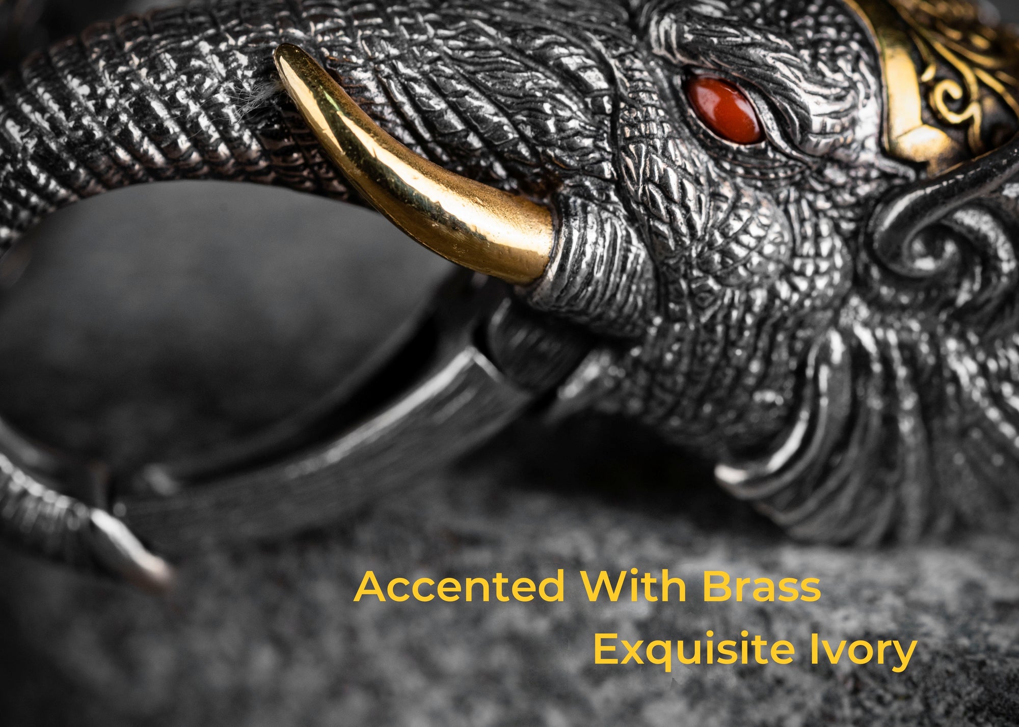 Tibetan Elephant-God Keychain – Silver, Turquoise & Agate