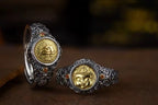 Eight Guardian Buddha Ring | 925 Silver, Brass & Agate
