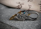 Tibetan Elephant-God Keychain – Silver, Turquoise & Agate