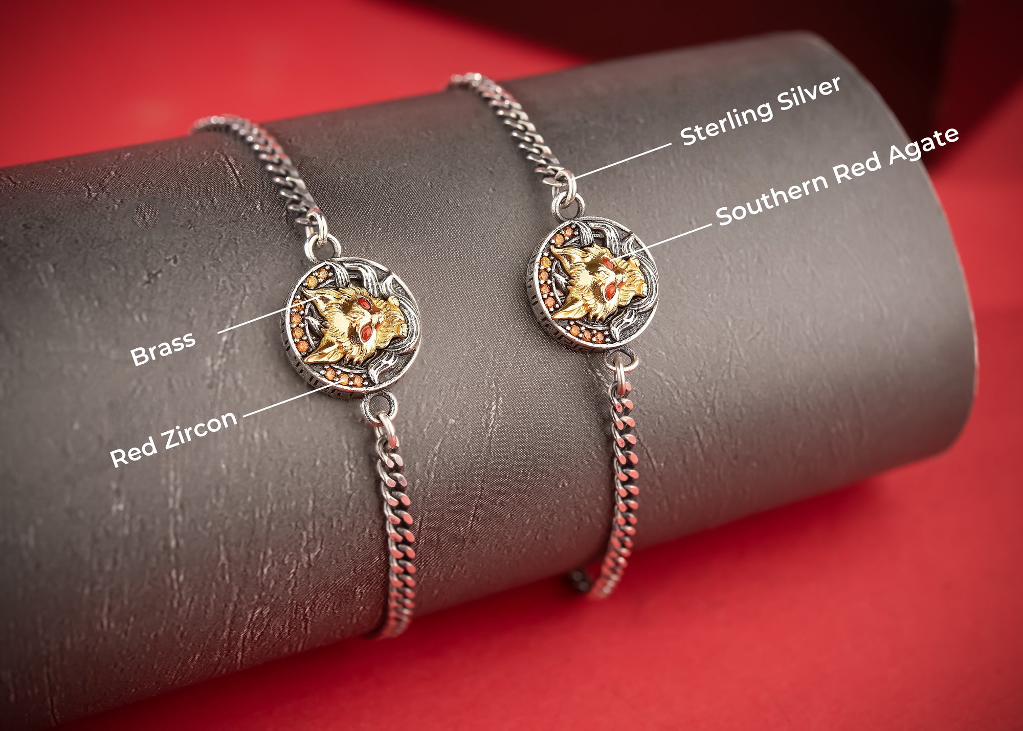 Nine‑Tail Fox Talisman Bracelet | 925 Silver & Red Zircon