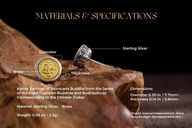 Guardian Zodiac Buddha Stud Earrings | 925 Silver & Brass