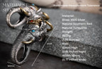 Tibetan Elephant-God Keychain – Silver, Turquoise & Agate