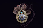 Six-Syllable Mantra Spinning Lotus Pendant – Silver & Brass